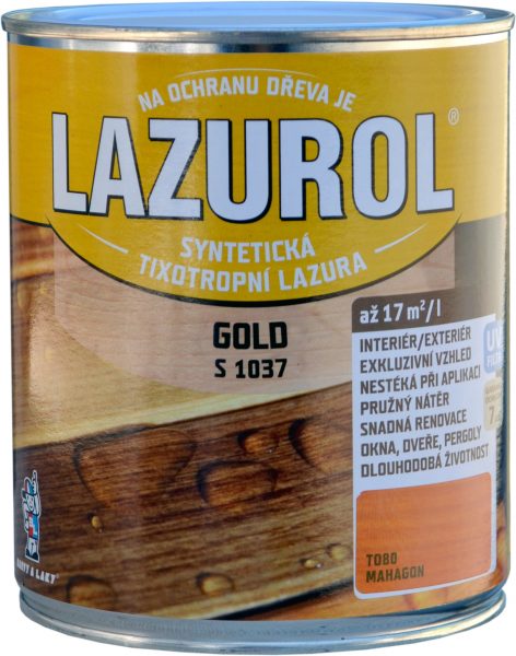 BARVY A LAKY HOSTIVAŘ LAZUROL GOLD S1037 - Hrubovrstvá lazúra na drevo 0,75 l t021 - orech