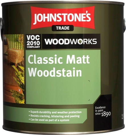 Johnstones Classic Matt Woodstain - Tenkovrstvá syntetická lazúra na drevo 2,5 l redwood / sekvoja