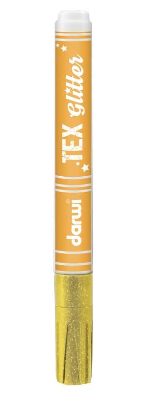 DARWI TEX GLITTER - Glitrové fixky na textil 6 ml zlatá 140013050