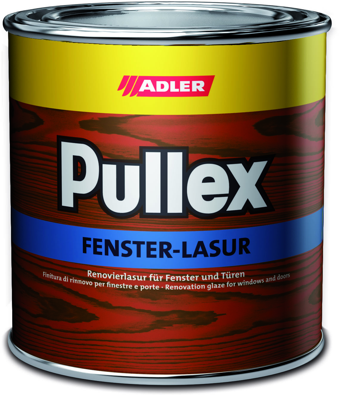 Adler Pullex Fenster Lasur - renovačná lazúra na eurookná, okná, dvere, okenice 750 ml fenster lasur - palisander