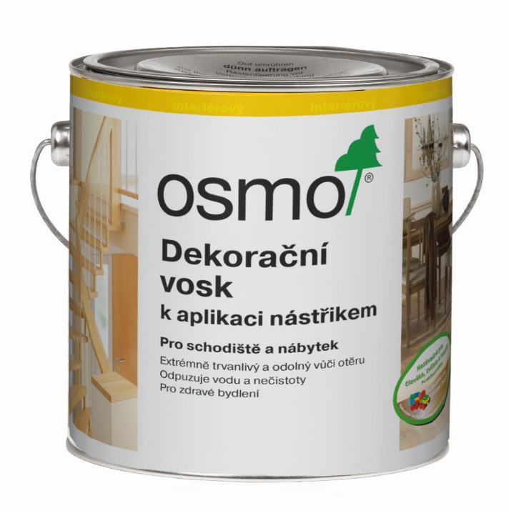 OSMO Dekoračný vosk na aplikáciu striekaním 2,5 l 3086 - bezfarebný lesk