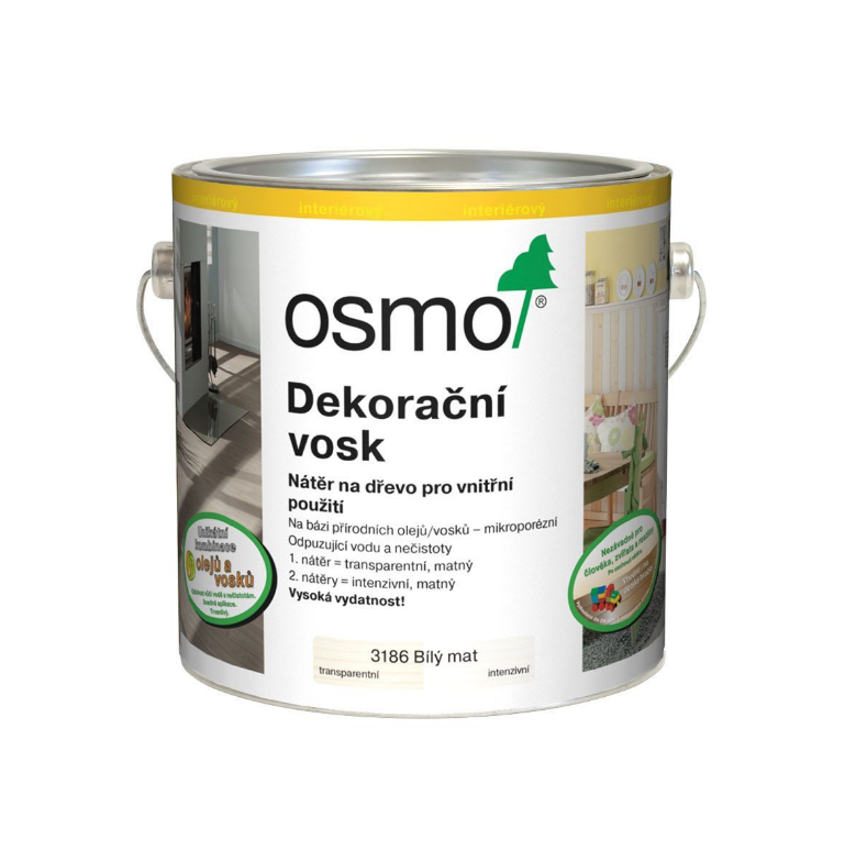 OSMO Dekoračný vosk - intenzívny 0,75 l 3186 - biely mat