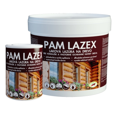 PAM Lazex - Vysokokvalitná hrubovrstvá lazúra transparentny 3 l