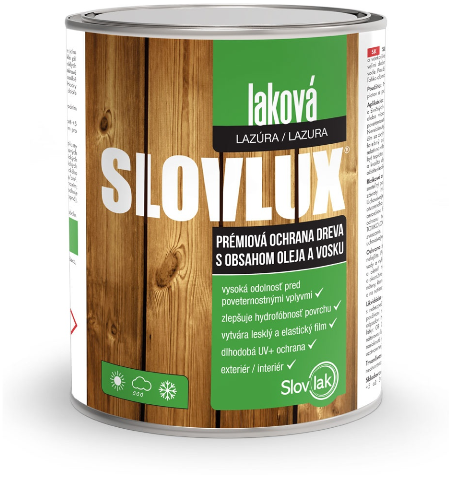 SLOVLUX - Laková lazúra na drevo 0062 - borovica 5 L