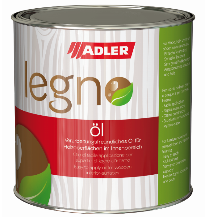 Adler Legno-Öl - rýchloschnúci olej na drevené obklady, podlahy aj detské hračky v interiéri 750 ml farblos - bezfarebný legno ol