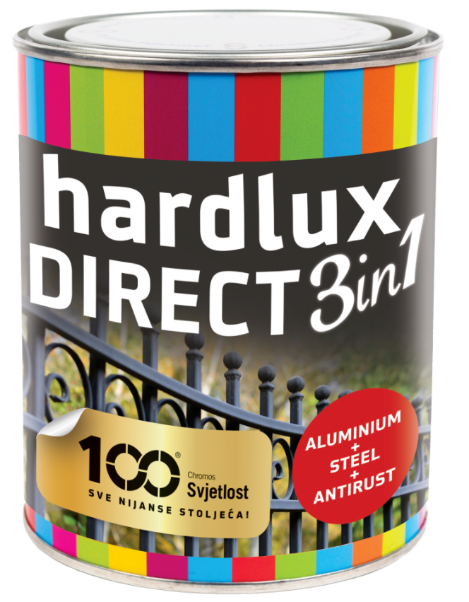 HARDLUX DIRECT 3v1 - Antikorózna farba na kov 2,5 l ral7040 - šedá okenná