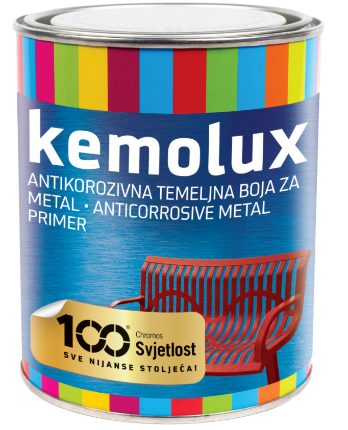 KEMOLUX - Základná farba na kov 0,2 l sivá