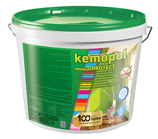 KEMOPOL PREMIUM PROTECT - Umývateľná protiplesňová farba na steny biela 5 L