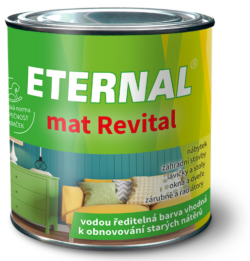 ETERNAL MAT REVITAL - Vodouriediteľná farba pre obnovovovacie nátery RAL 3020 - dopravná červená 0,7 kg