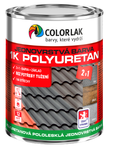 COLORLAK 1K POLYURETÁN U2210 - Jednozložková polyuretánová farba RAL 9005 - čierna 2,5 L