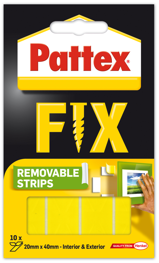 PATTEX FIX - Lepiace prúžky 20mm x 40mm (žltá)
