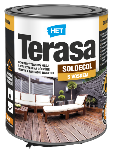 SOLDECOL TERASA - Ochranný teakový olej s UV filtrom ST 54 - šedá 2,5 L