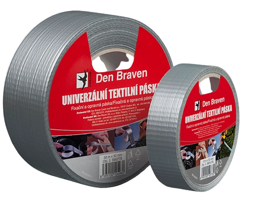 DEN BRAVEN - Univerzálna textilná páska strieborná 50mmx25