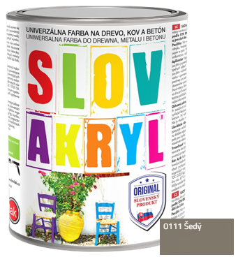 SLOVAKRYL - Univerzálna vodou riediteľná farba 5 kg 0111 - šedá