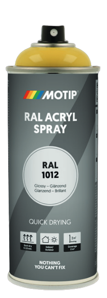 MOTIP INDUSTRIAL - Akrylová farba v spreji 400 ml ral 7043 - dopravná sivá