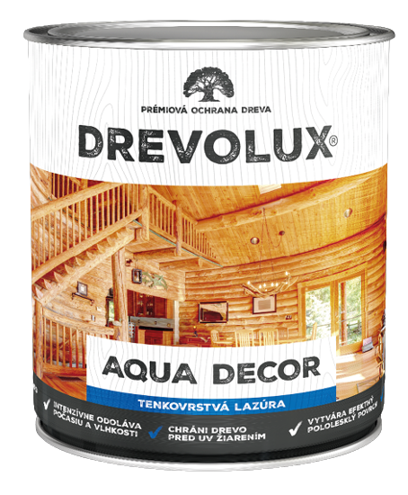 DREVOLUX AQUA DECOR - Tenkovrstvá vodou riediteľná lazúra 0206 - gaštan 0,7 L