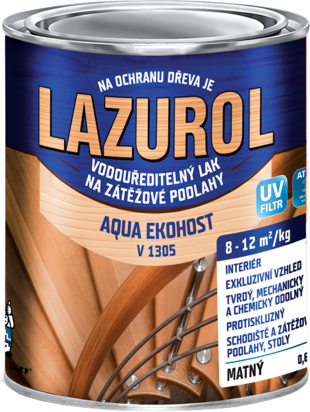 LAZUROL AQUA EKOHOST V1305 - podlahový polyuretánový lak na parkety