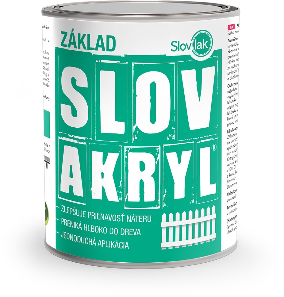 Farba Slovakryl Základ - základná farba na drevo 0,75 kg 0100 - biela