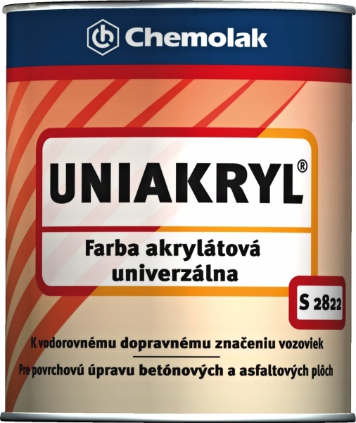 S 2822 Uniakryl - farba na značenie ciest a na asfalt a betón 0,75 l 0110 - šedá