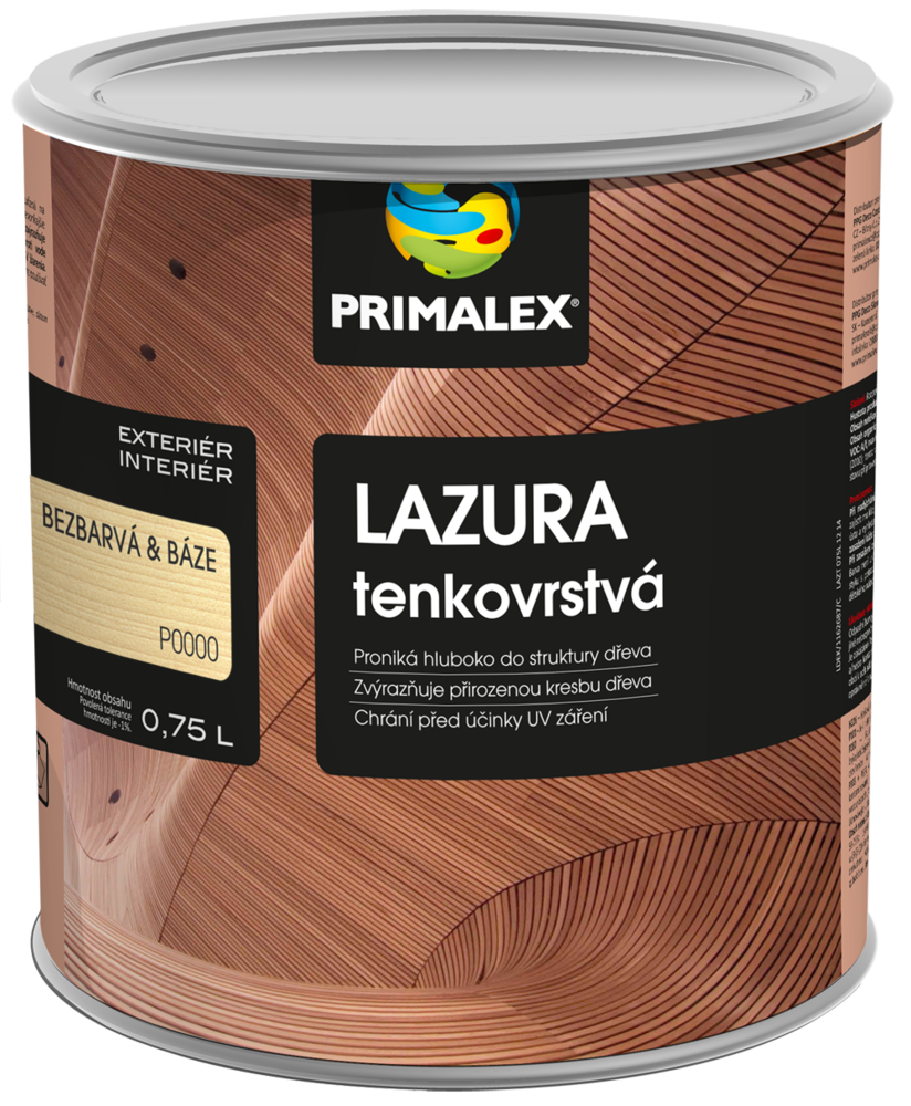 Primalex tenkovrstvá lazúra na drevo bezfarebný 5 l