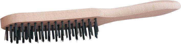 Drôtená kefa 1406 / 4 rad drevená rúčka - na čistenie kovových predmetov
