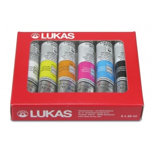 LUKAS Akrylové farby STUDIO - balenie v papierovej krabičke sada 6x20 ml