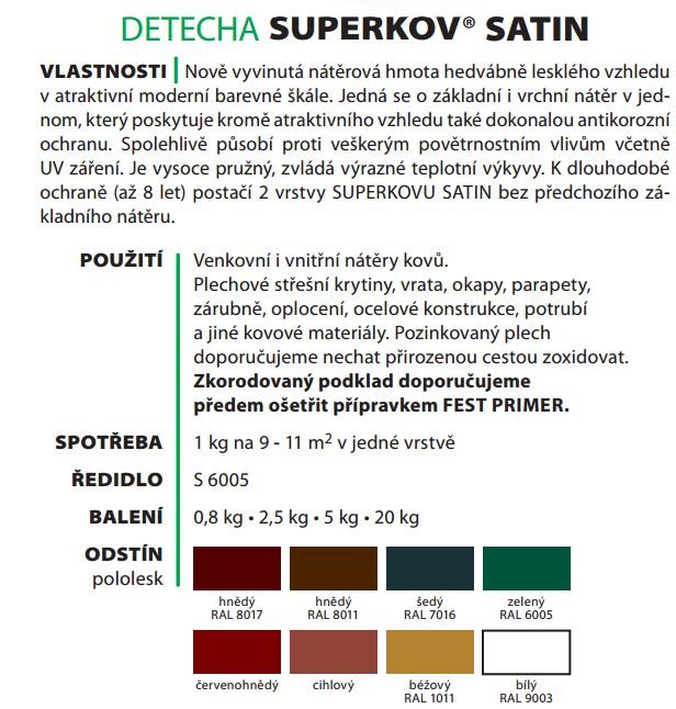 Superkov satin - vysokoodolný antikorózny syntetický náter