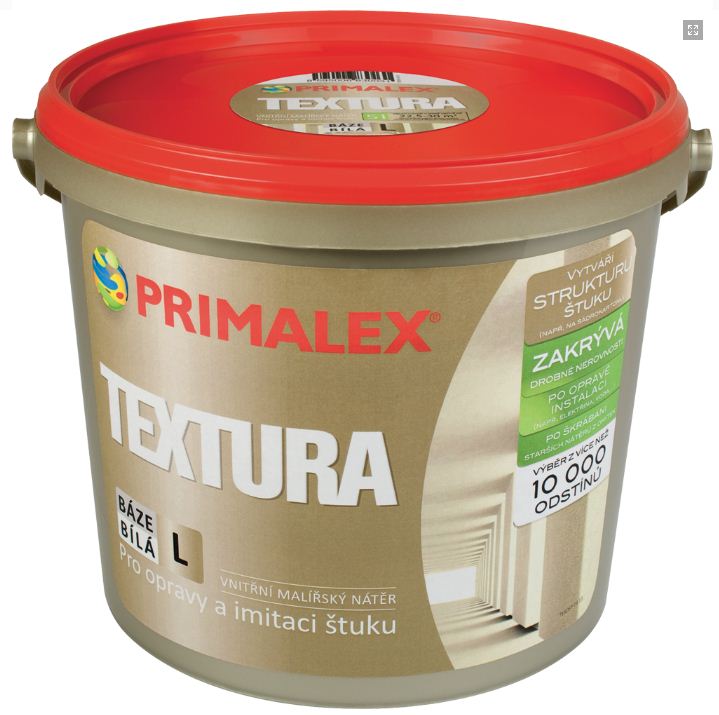 Primalex Textúra - farba napodobňujúca štukovú štruktúru 1 l biela