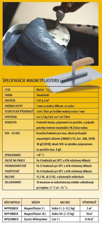 MAGNET PLASTER - Magnetická dekoratívna stierka