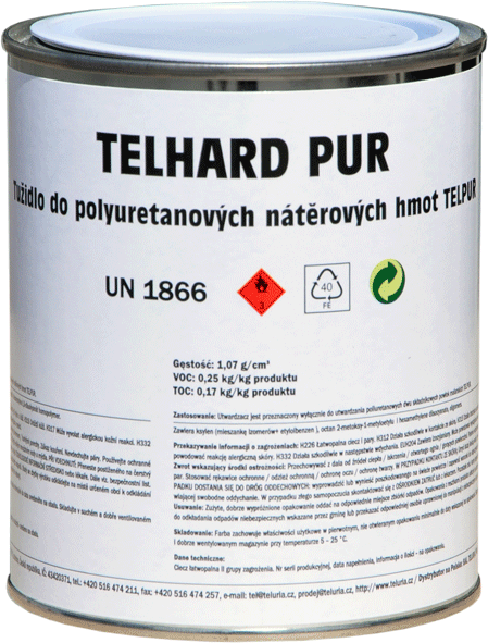 BARVY A LAKY TELURIA TELHARD PUR - tužidlo do polyuretánových náterov TELPUR 0,2 kg