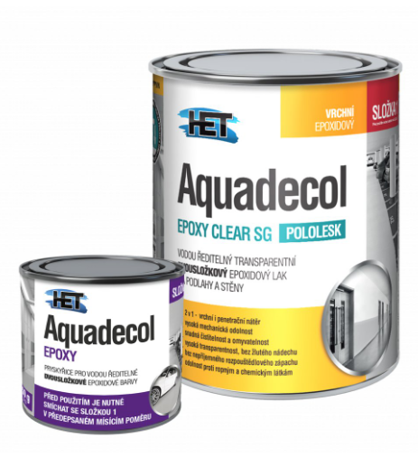 AQUADECOL EPOXY CLEAR SG - Epoxidový lak na steny 0,55 kg transparentný polomatný