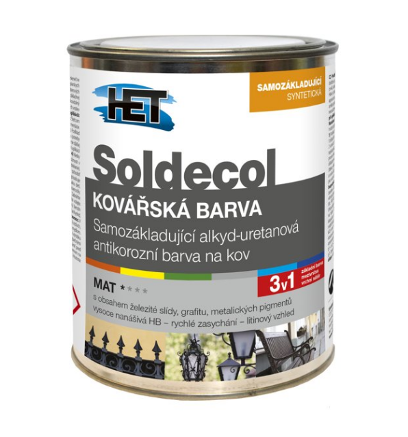 E-shop SOLDECOL - Kováčska farba 0,75 l kovovo sivá