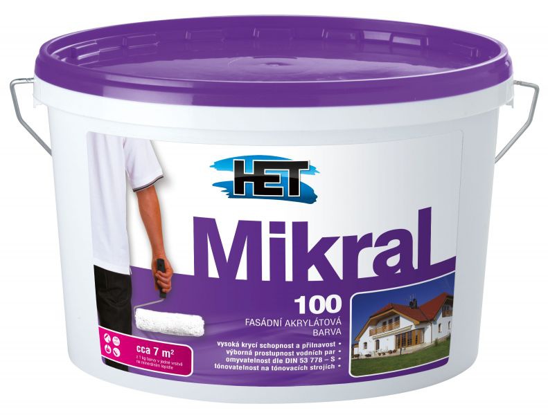 MIKRAL 100 - Fasádna hladká akrylátová farba biela 18 kg