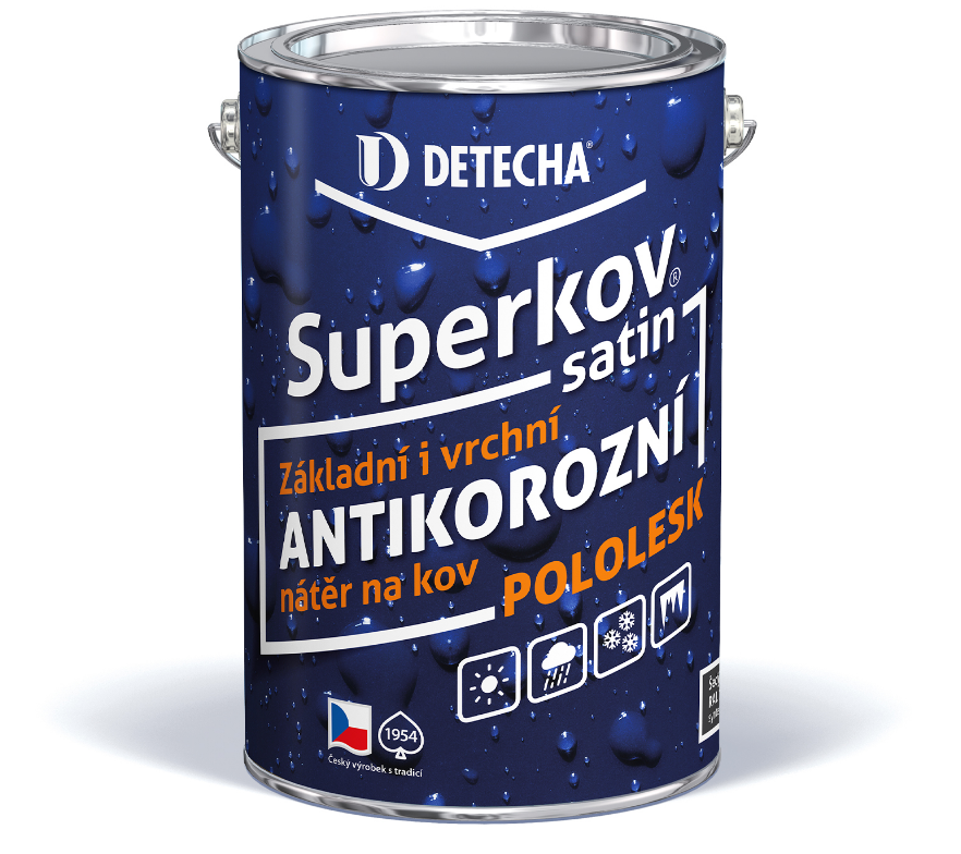 DETECHA Superkov satin - vysokoodolný antikorózny syntetický náter RAL 7032 - štrková šedá 2,5 kg