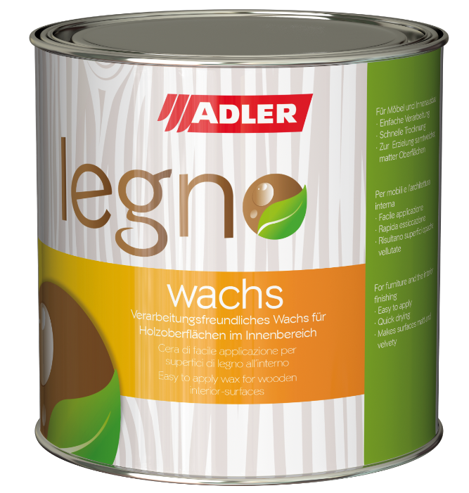 Adler Legno-Wachs - vodeodolný rýchloschnúci vosk na drevený nábytok a obklady v interiéri 5 l farblos - bezfarebný