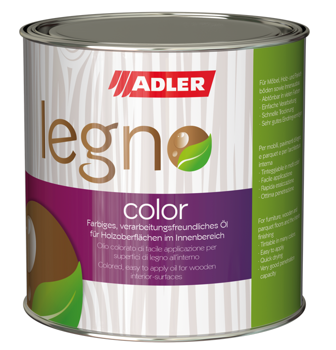 Adler Legno-Color - farebný interiérový olej na drevo 2,5 l sk 12