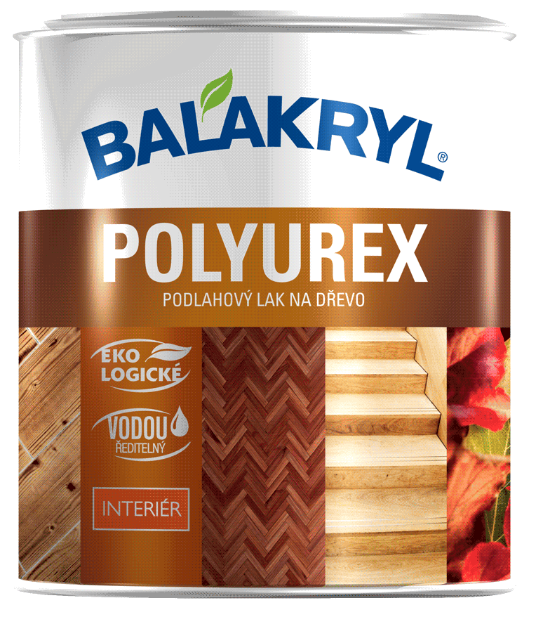 BALAKRYL POLYUREX - Vodou riediteľný podlahový lak 2,5 kg bezfarebný polomatný