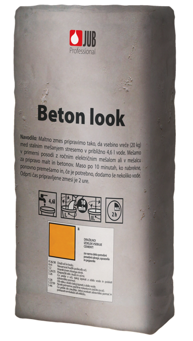 E-shop JUB DECOR Beton look - dekoratívna vyrovnávacia hmota so vzhľadom surového betónu 20 kg sivý