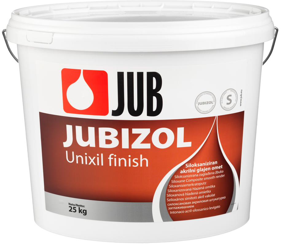 JUBIZOL Unixil finish S - siloxanová dekoratívna hladená omietka 25 kg zr. 2mm - biely