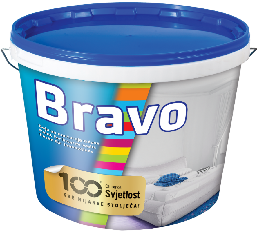 BRAVO - Interiérová farba na steny biela 5 l