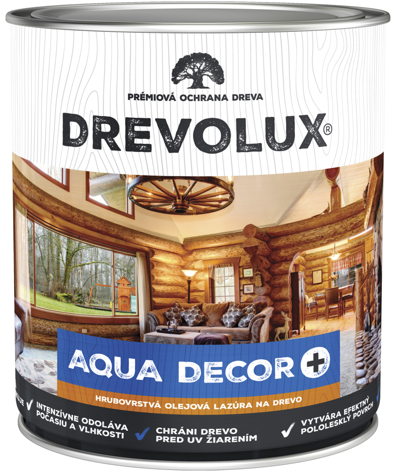 DREVOLUX AQUA DECOR + Hrubovrstvá olejová lazúra 0000 - bezfarebný 2,5 L