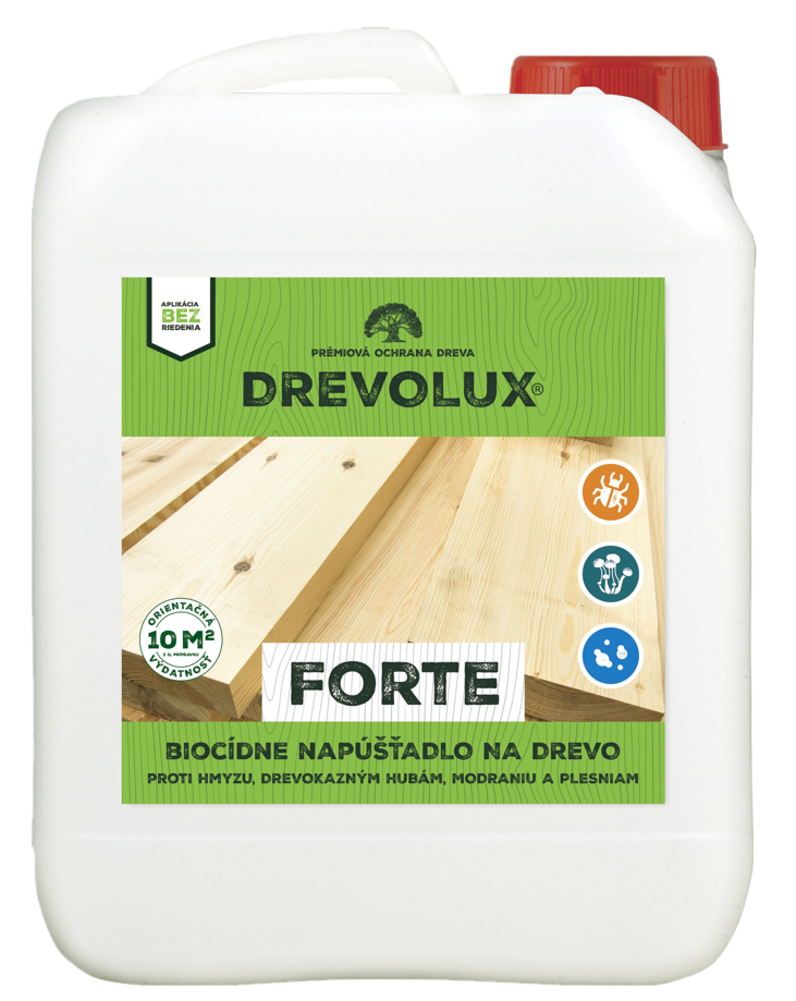 DREVOLUX FORTE - Biocídne napúšťadlo na drevo 0608 - hnedý 1 L