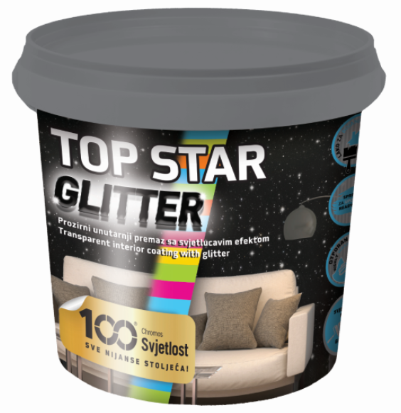 TOP STAR GLITTER - Dekoratívny náter s trblietkami 0,85 l