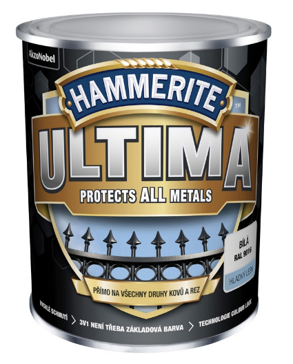 HAMMERITE ULTIMA - Vodouriediteľná farba aj na neželezné kovy HU - tmavohnedá matná 0,75 L