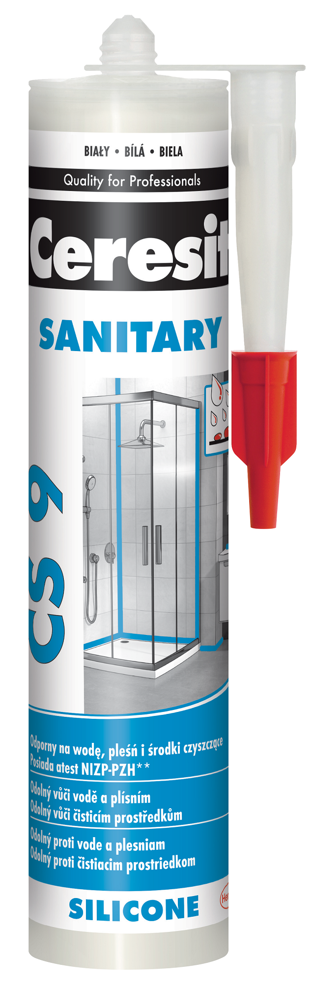 CERESIT CS 9 SANITARY - Sanitárny silikón STANDARD biela 0,28 L