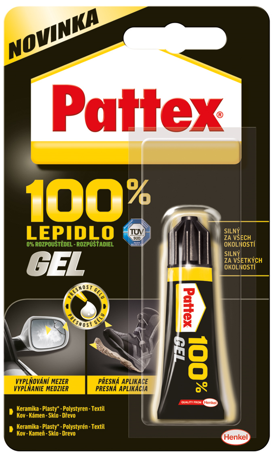 E-shop PATTEX 100% GÉL - Univerzálne gélové lepidlo 8 g