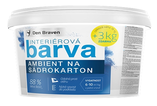 E-shop DEN BRAVEN - Interiérová farba na sadrokartóny AMBIENT biela 18 kg