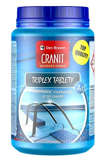 CRANIT TRIPLEX TABLETY 3v1 - Prípravok na dezinfekciu, vločkovanie a proti riasam modrá 2,4 kg