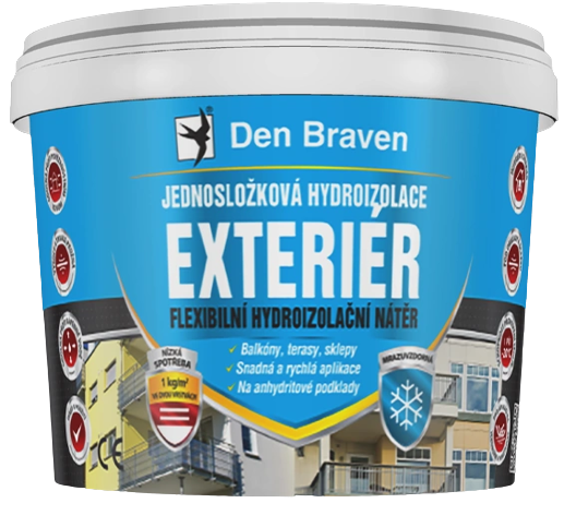 DEN BRAVEN - Jednozložková hydroizolácia EXTERIÉR 2,5 kg modrá