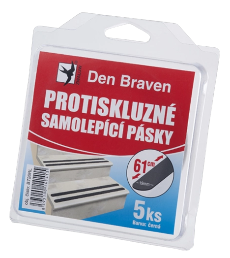 DEN BRAVEN - Protišmyková samolepiaca páska cierna 19mmx61 cm
